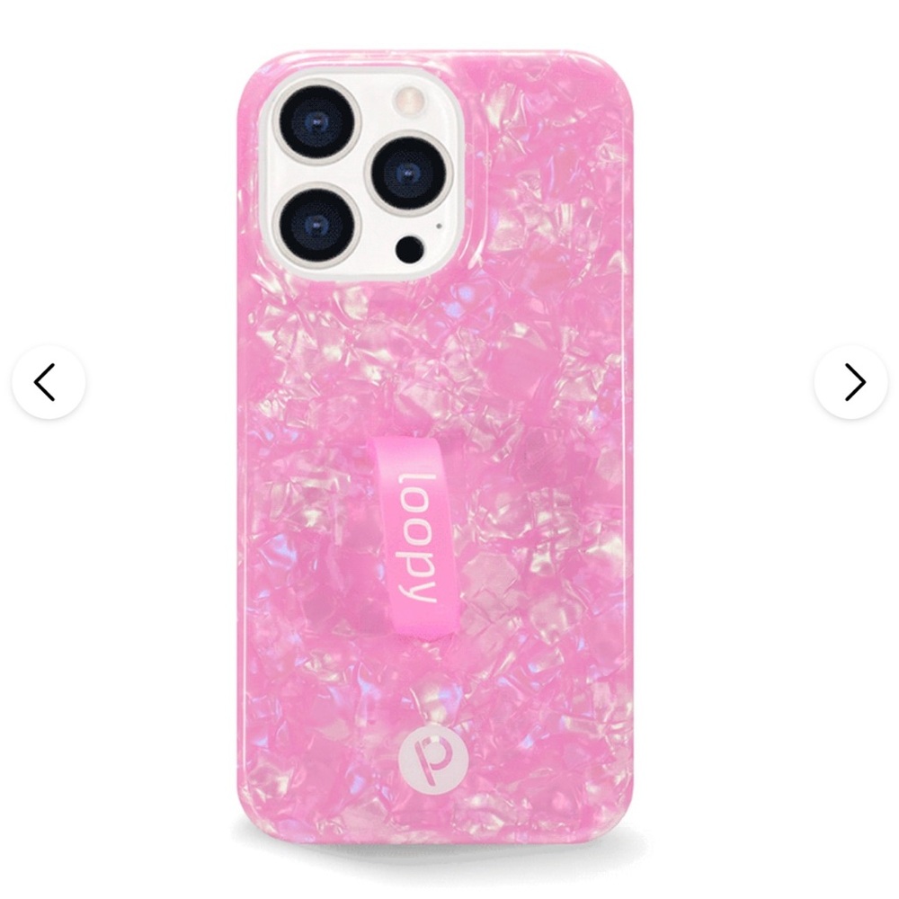 Loopy iPhone 13 Pro pink opal shell case